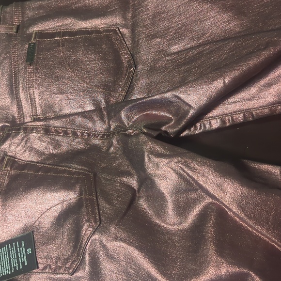 NWT Joe's Jeans pink metallic coated skinny jeans - Picture 7 of 8